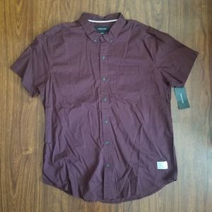Burgundy Casual Button Down Shirt. Nwt Maroon